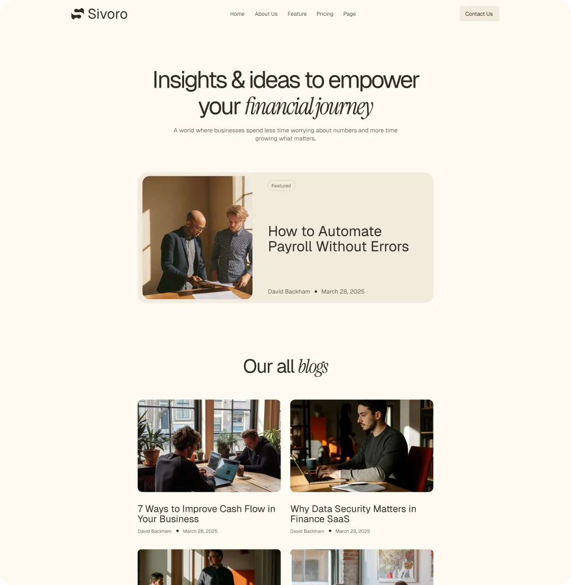 Sivoro Website Design by Glimix Studio