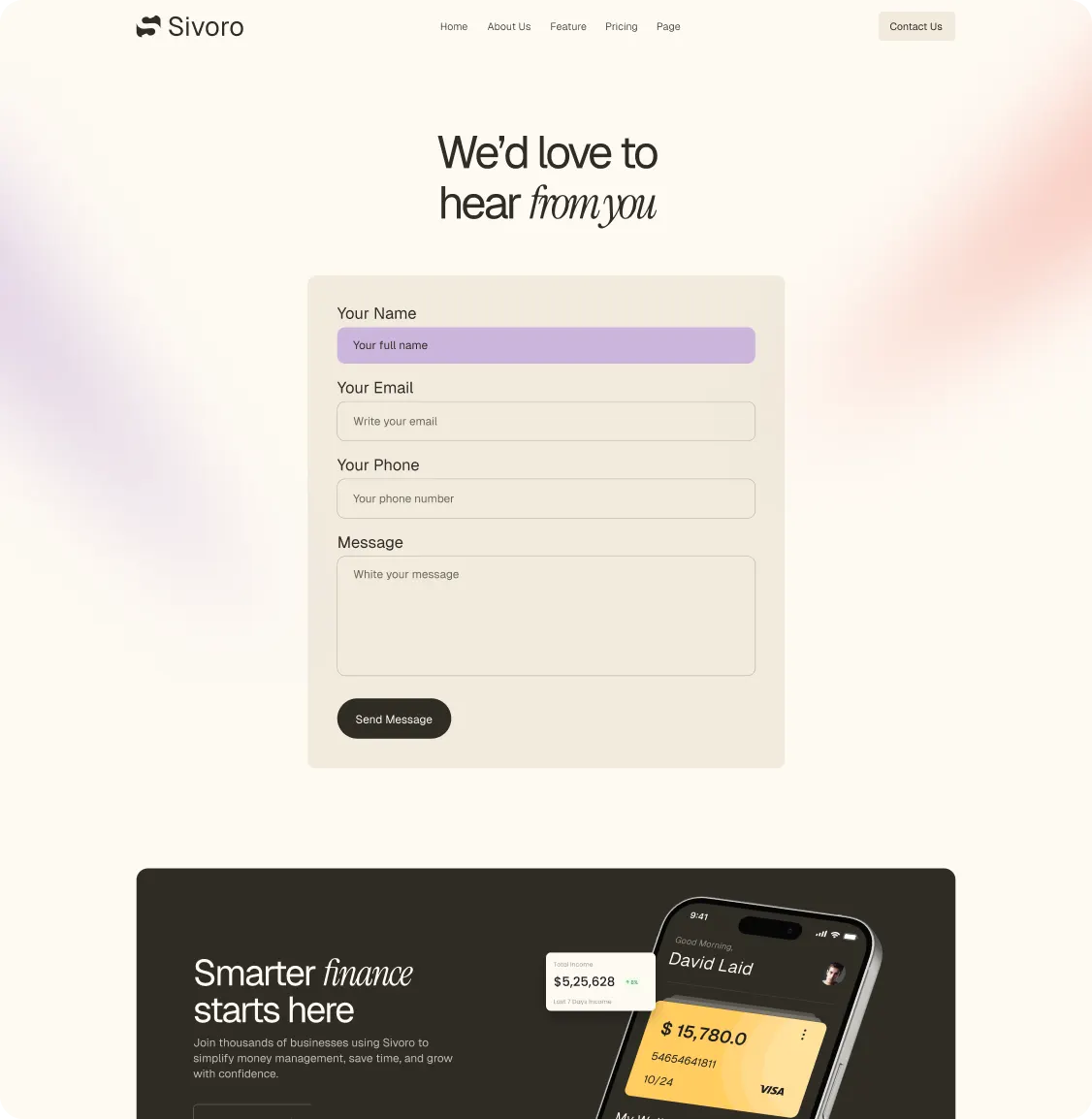 Sivoro Website Design by Glimix Studio